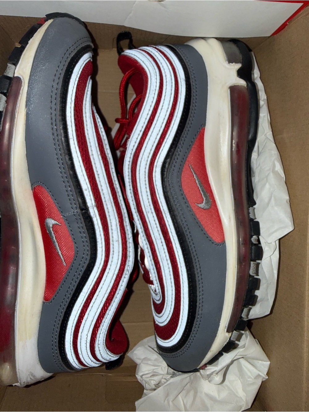 Nike Men’s Air Max 97 — Red / Gray / White